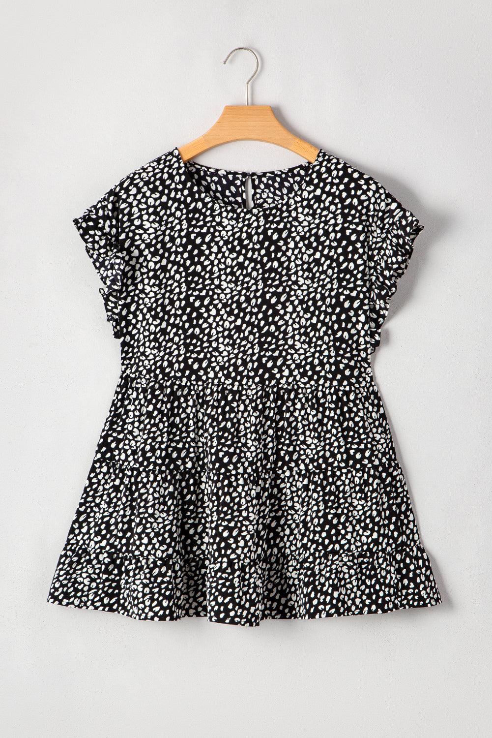 Black Leopard Plus Size Blouse